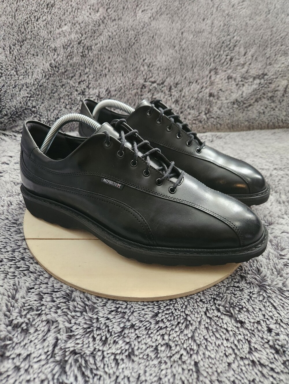Mephisto Goodyear Welt Black Leather Bicycle Toe Casual Shoes Men's Size 8.5